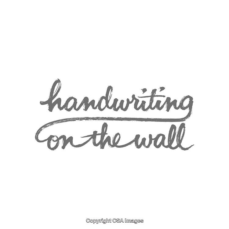 Handwritten Phrase 'Handwriting on the Wall' in Grey Stylish Script