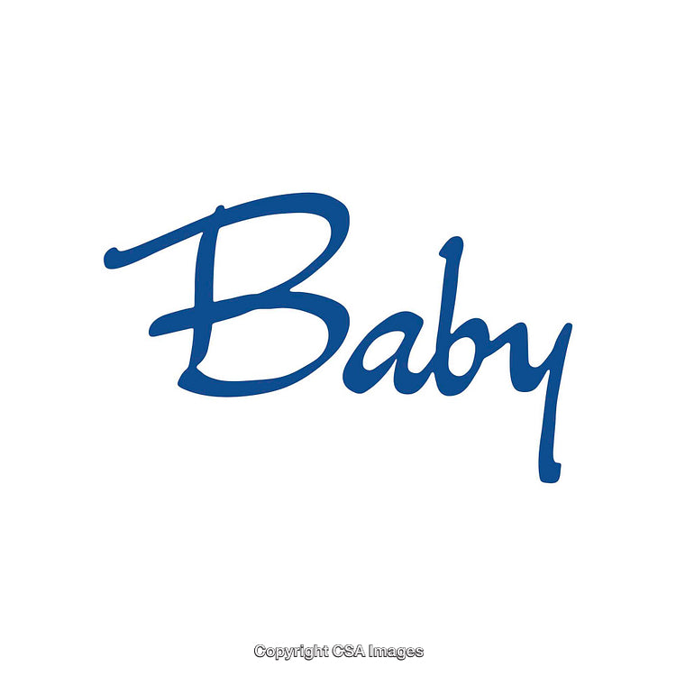 Blue Script Typography Artwork on a White Background
