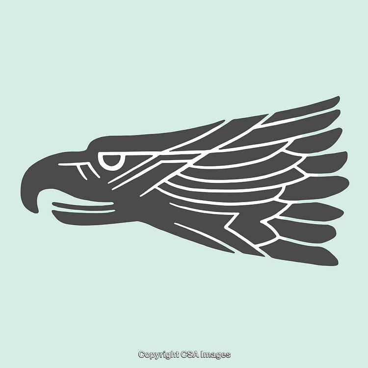 Artistic Illustration of an Eagle Head in Modern Line Art Style