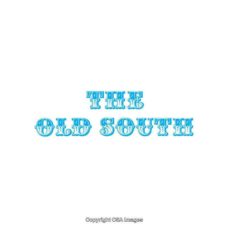 Vintage Typography Graphic Highlighting The Old South in Blue Letters