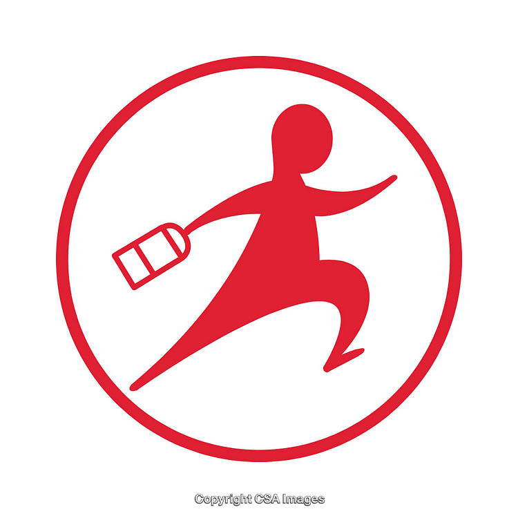 Red Icon Depicting Simplistic Human Figure in Emblematic Circular Design