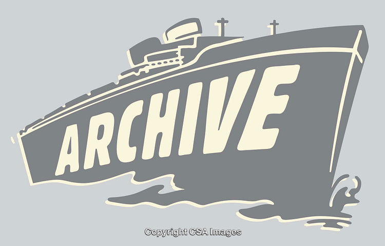 Vintage Cruise Ship Themed Design Featuring the Word 'Archive'
