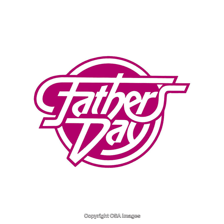 Stylized Father's Day Text Art with Bold Pink Design Elements