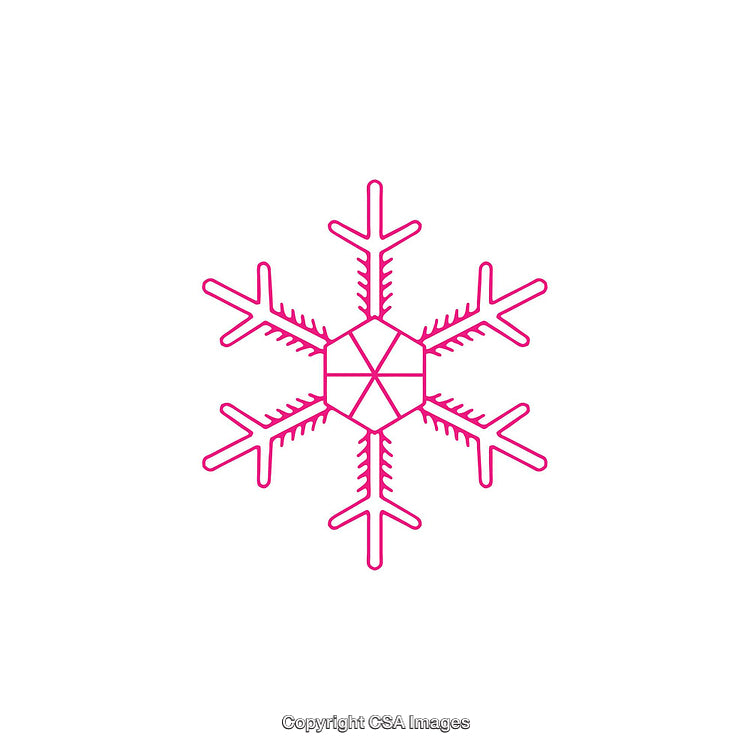 Minimal Pink Snowflake Icon Design on a White Background
