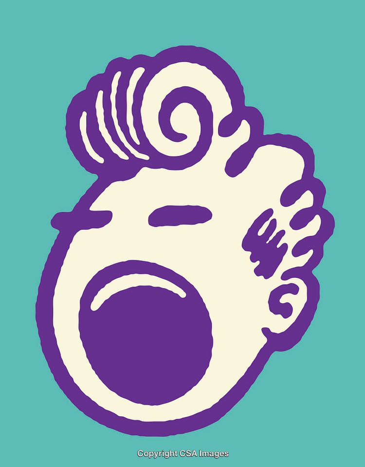 Bold Color Line Art Illustration with Abstract Face Design