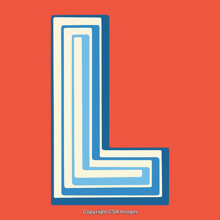 Artistic Render of the Letter L in Retro Style