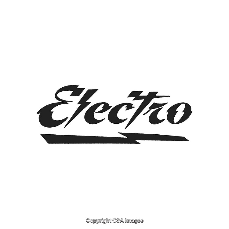 Vintage Stylized Electro Logo with Minimalist Black and White Design