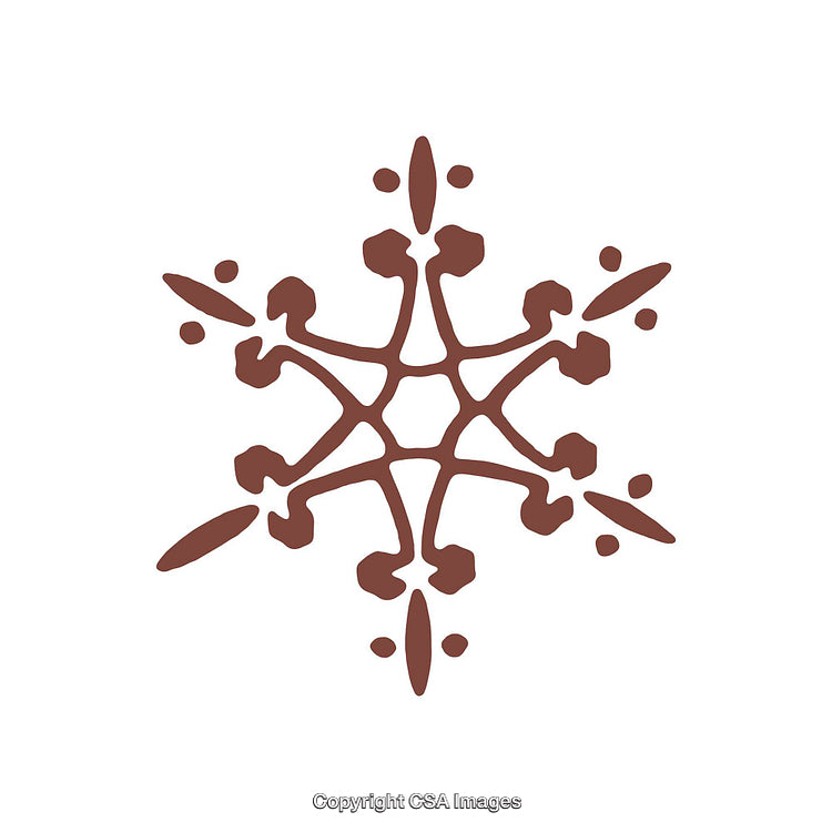 Decorative Brown Snowflake Design with Geometric Artistic Pattern