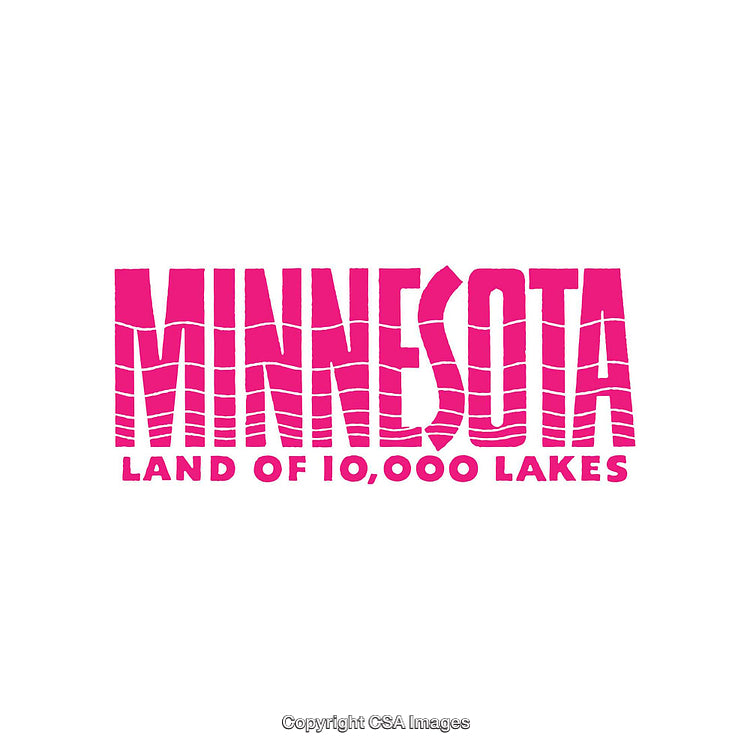 Minnesota Logo Design Featuring 'Land of 10,000 Lakes' in Bold Pink