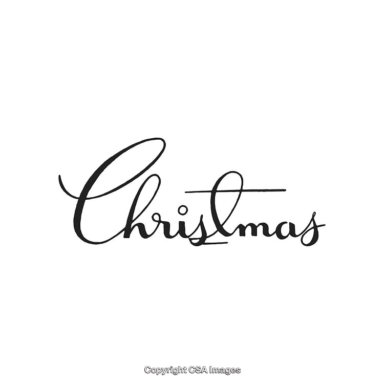 Elegant Handwritten Christmas Typography Design on White Background