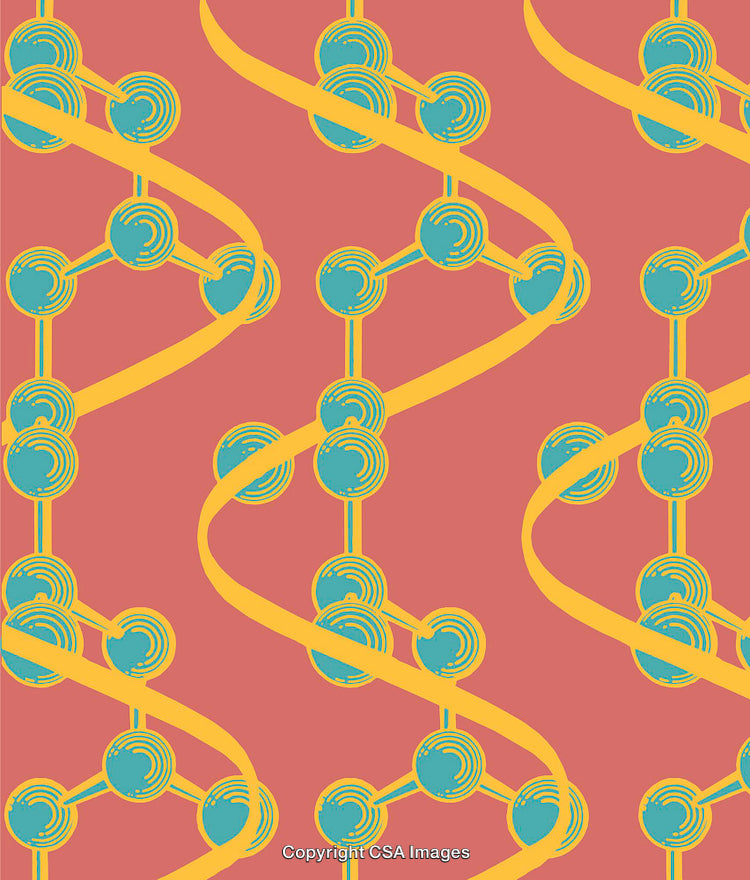 Colorful Abstract Molecular Structure Illustration With Artistic Design Elements