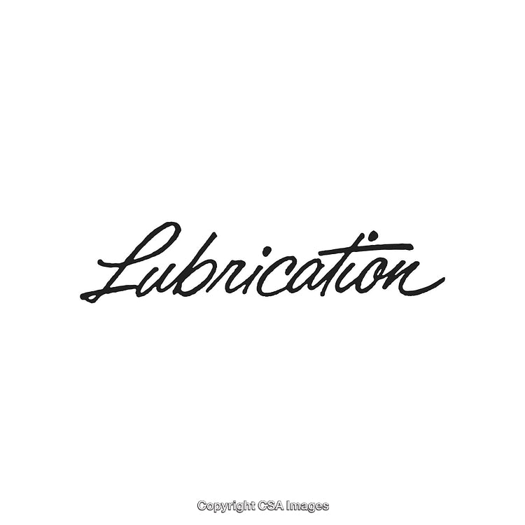 Handwritten Word Lubrication in Black Script on White Background