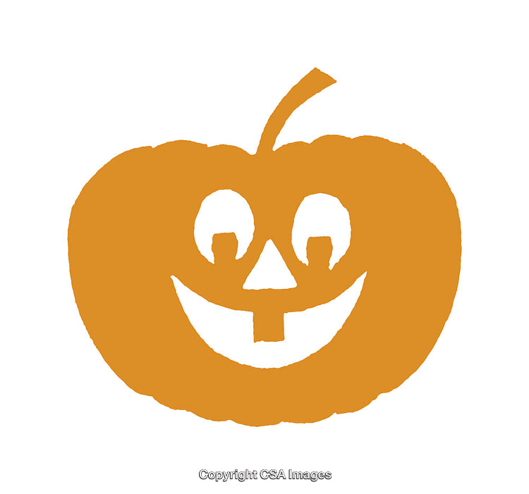 Smiling Jack-o'-Lantern Silhouette Icon for Halloween Themed Designs