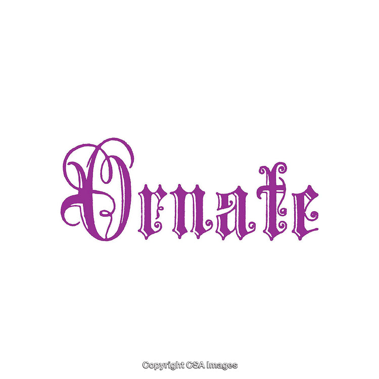 Purple Ornate Decorative Word Design in Artistic Calligraphy Style