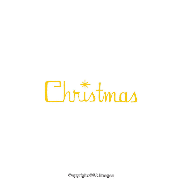 Stylized Yellow Christmas Text Design Featuring Unique Font with a Star Accent