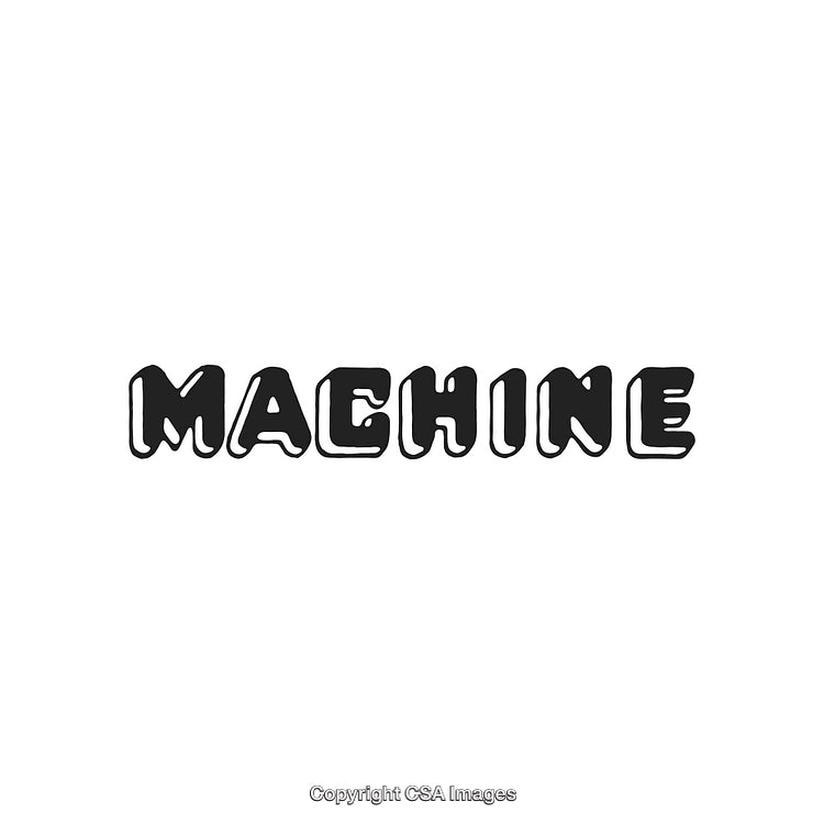 Machine Typography in Bold Letters with Black and White Color Scheme