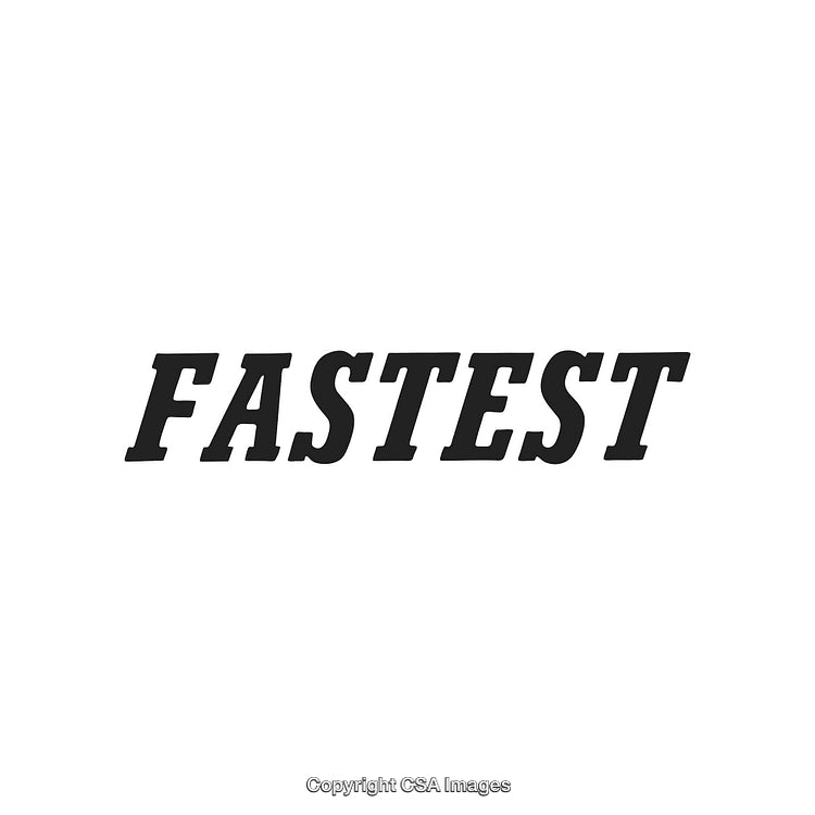Bold Black Text Depicting the Word Fastest on a White Background