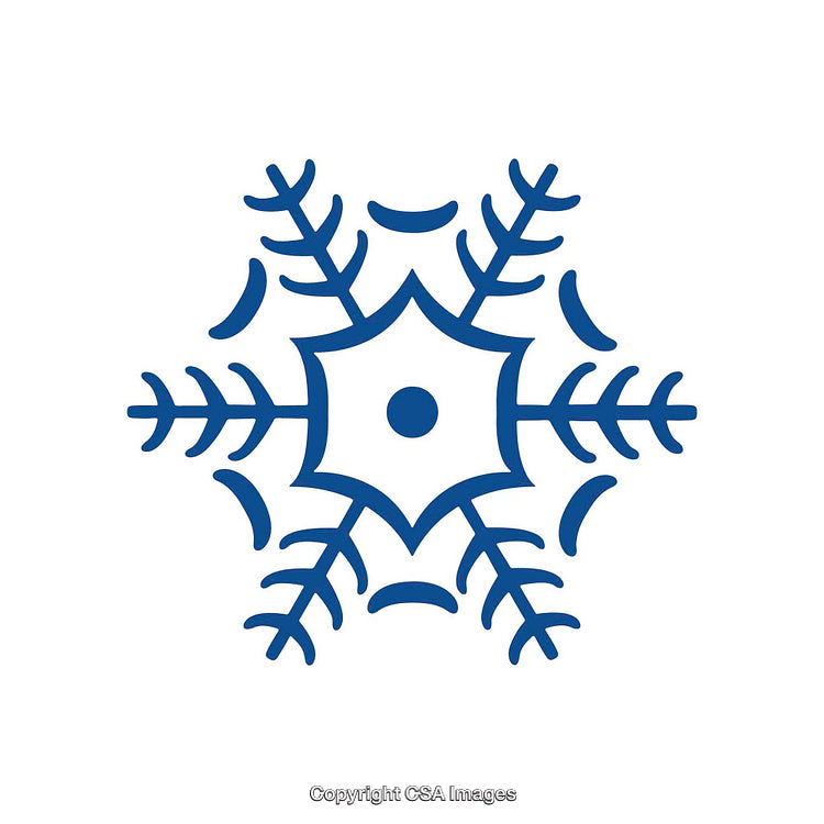 Intricate Blue Snowflake Icon Design on White Background