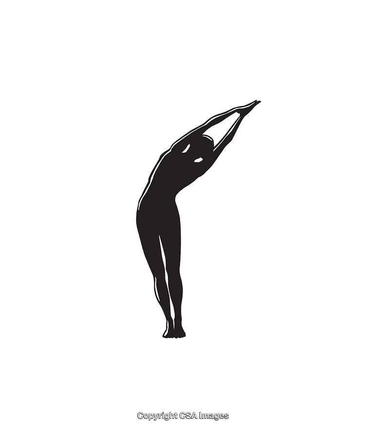 Black and White Silhouette of a Human Performing a Yoga Pose