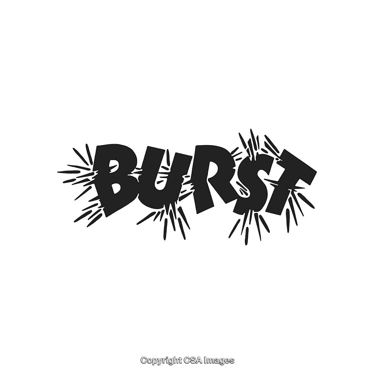Text Illustration of Comic Burst with Energetic Style and Impact