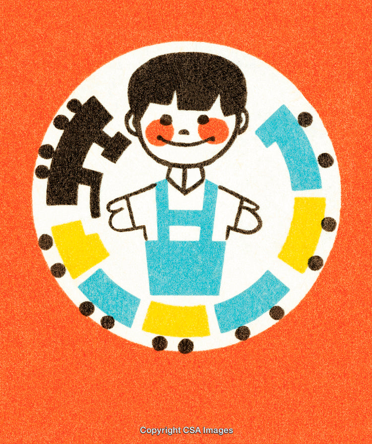 Playful Cartoon Illustration of a Child with Colorful Design Elements