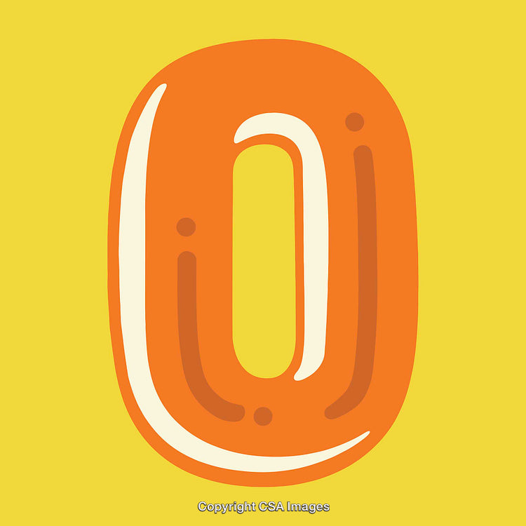 Creative Cartoon Letter O Design With Bold Warm Colors on Yellow Background