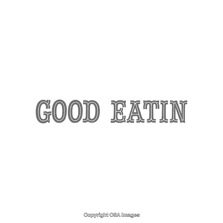 Bold Typography Highlighting Good Eatin in Monochrome Design