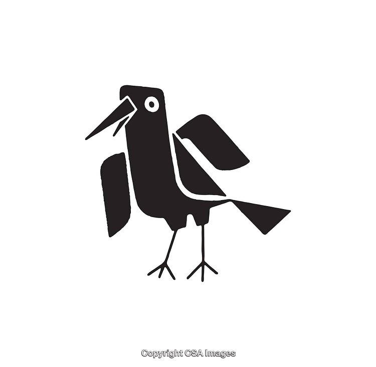 Stylized Black Bird Icon in Bold Minimalist Art Design