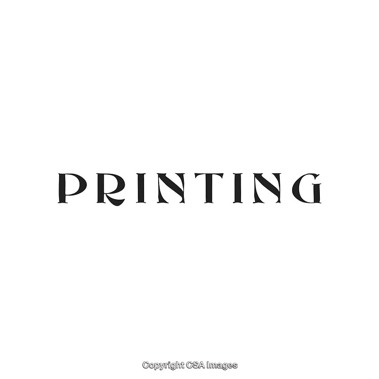 Elegant Typography of the Word Printing in Classic Black Serif Font