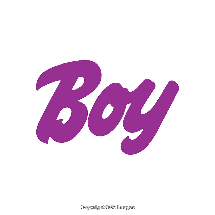 Bold Purple 'Boy' Text on a Clean White Background