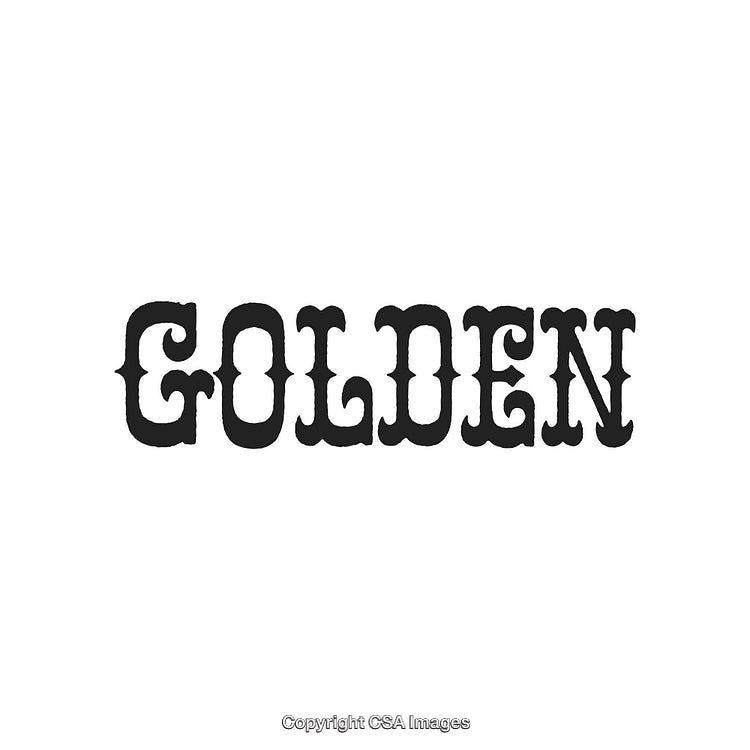 Vintage Typography of the Word 'Golden' in Bold Western Style
