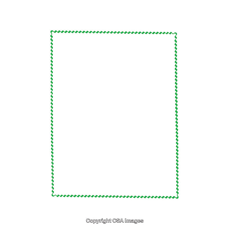 Simple Green Zigzag Border Frame on White Background