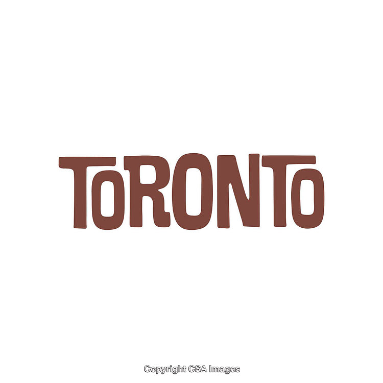 Stylized Toronto Lettering in Earth Tones on White Background