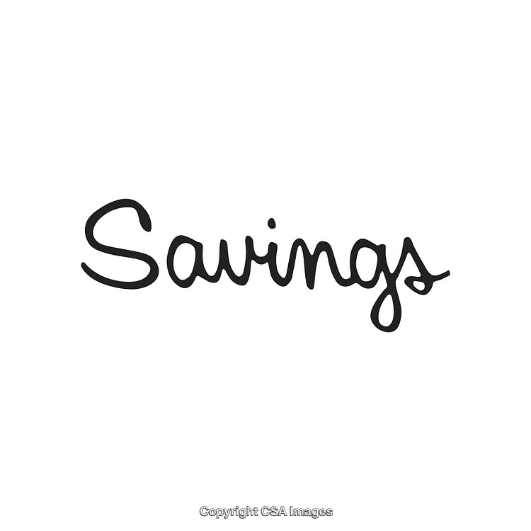 Savings Concept with Handwritten Word in Minimalistic Style