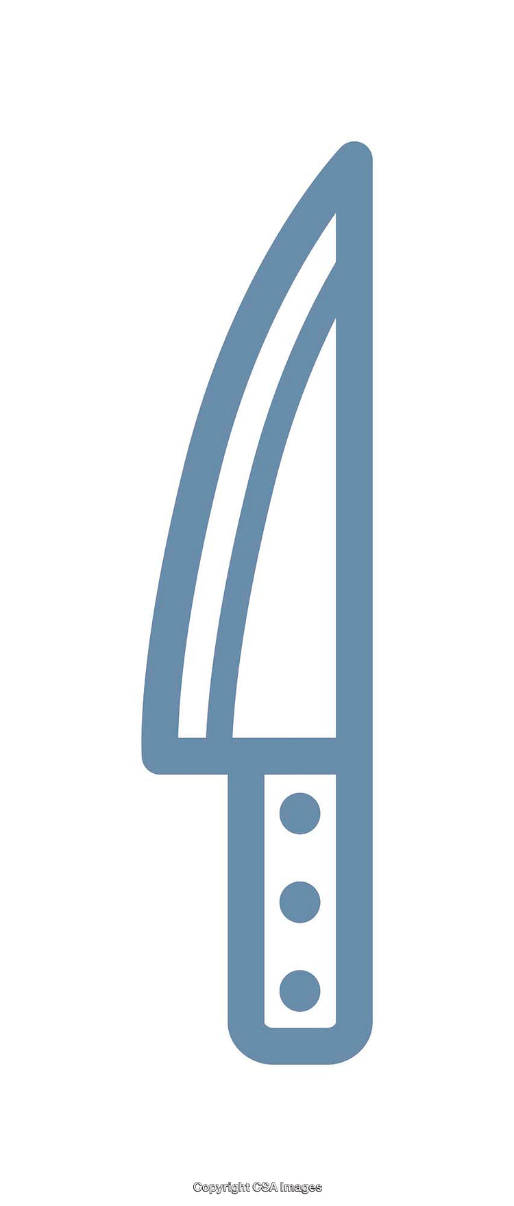 Simple Blue Knife Icon Representing Kitchen Tools or Cooking Equipment