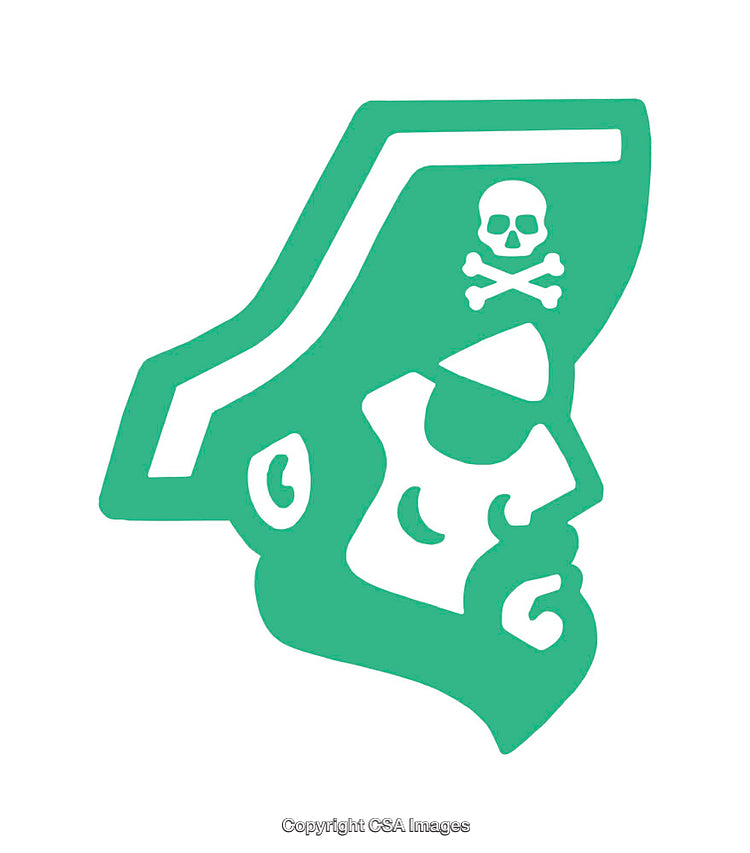 Stylized Pirate Head Icon With Skull And Crossbones Hat Design
