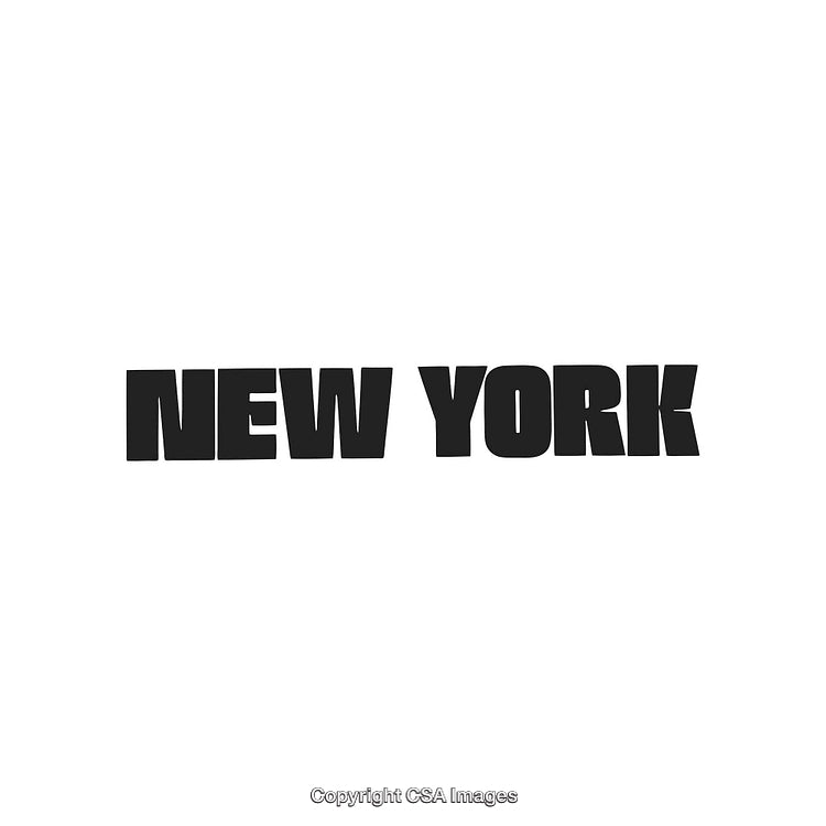 Bold New York Text Design on Clean White Background
