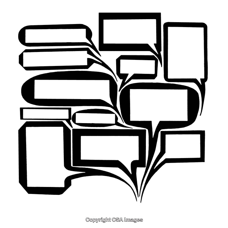 Abstract Arrangement of Black and White Speech Balloon Shapes