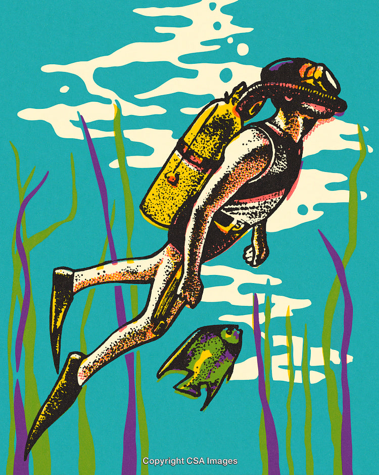 Underwater Adventure Featuring Diver Exploring Ocean Life With Vibrant Marine Colors