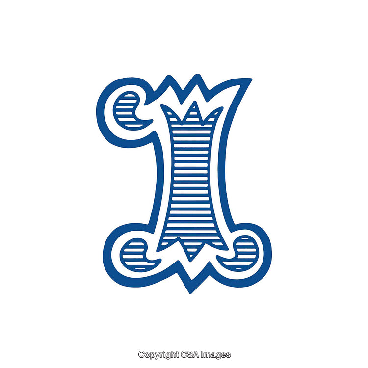 Intricate Blue Number One Design with Stylized Patterns on White Background