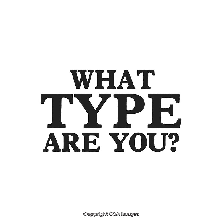 Typography Design Questioning 'What Type Are You' in Bold Black Text on White