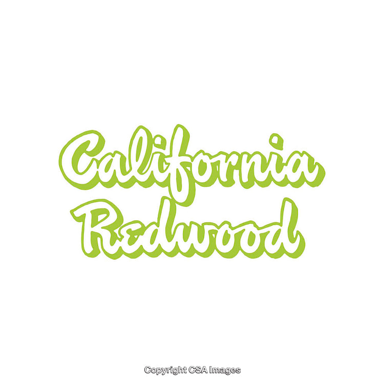 California Redwood Text in Bright Green Modern Script Style