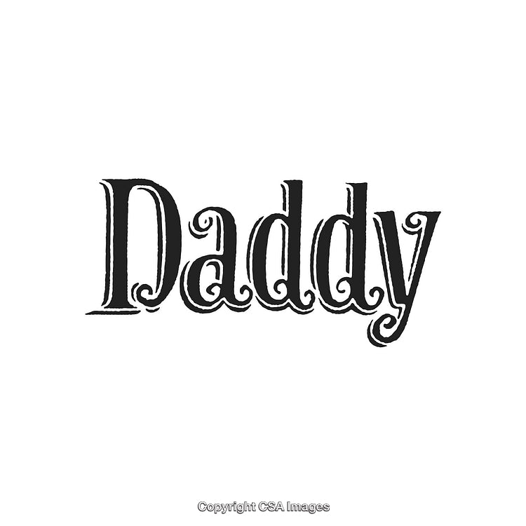 Vintage Style Typography with the Word "Daddy" in Artistic Lettering