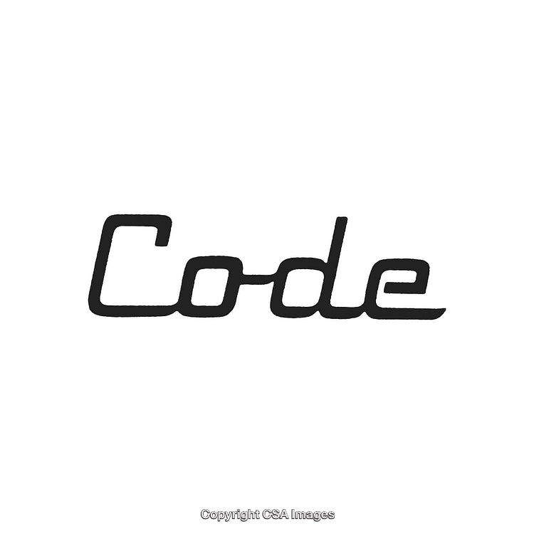 Modern Black Text Typography Featuring the Word Code on White Background