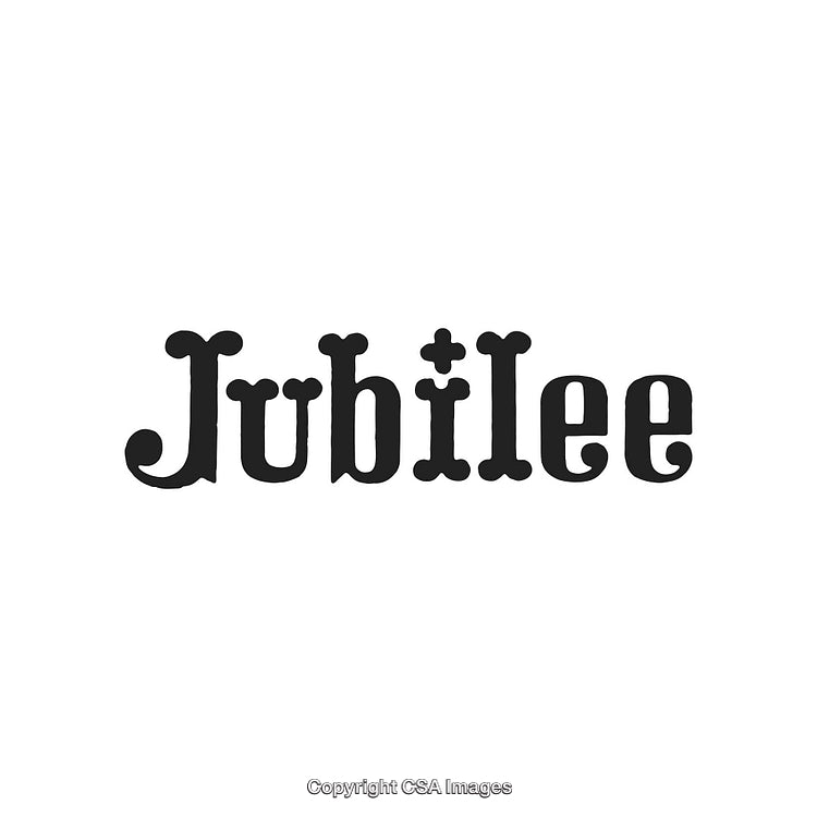 Vintage Style Typography of the Word Jubilee in Elegant Bold Black Font