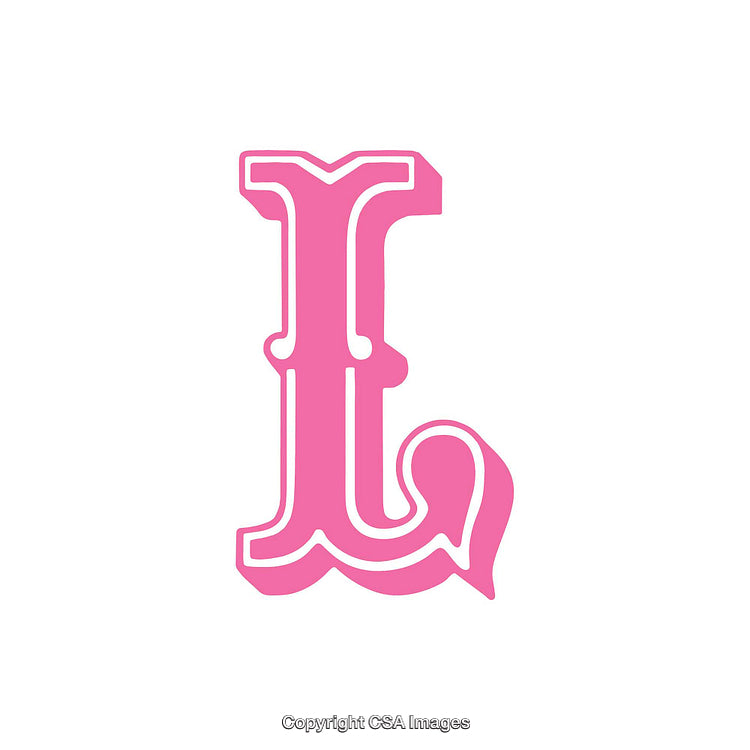 Pink Stylized Letter L on a Clean White Background for Graphic Design