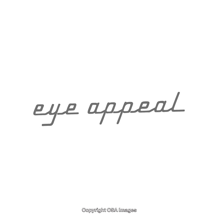 Minimalist Gray Script Text Spelling 'Eye Appeal' on White Background