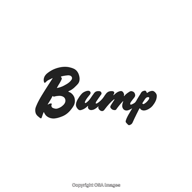 Stylish Black Script Logo Text Displaying the Word 'Bump' on White Background