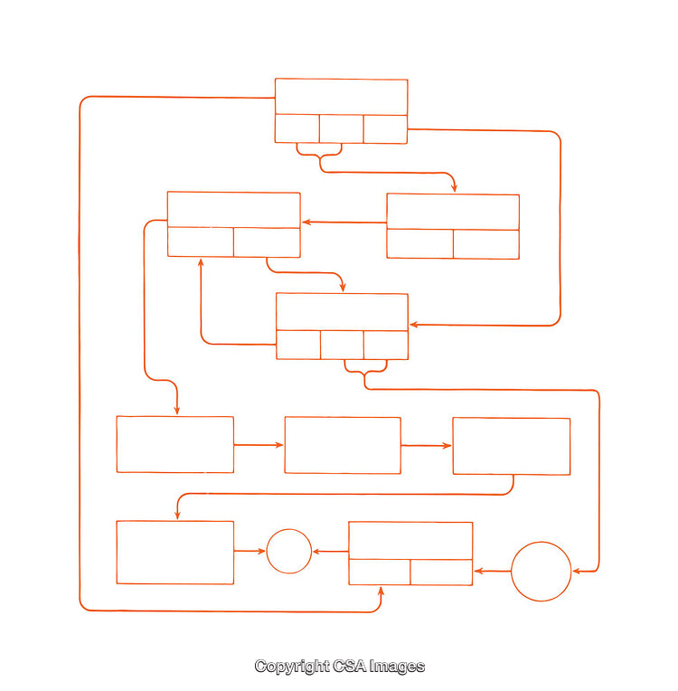 Red Abstract Flow Diagram for Process or Workflow Representation