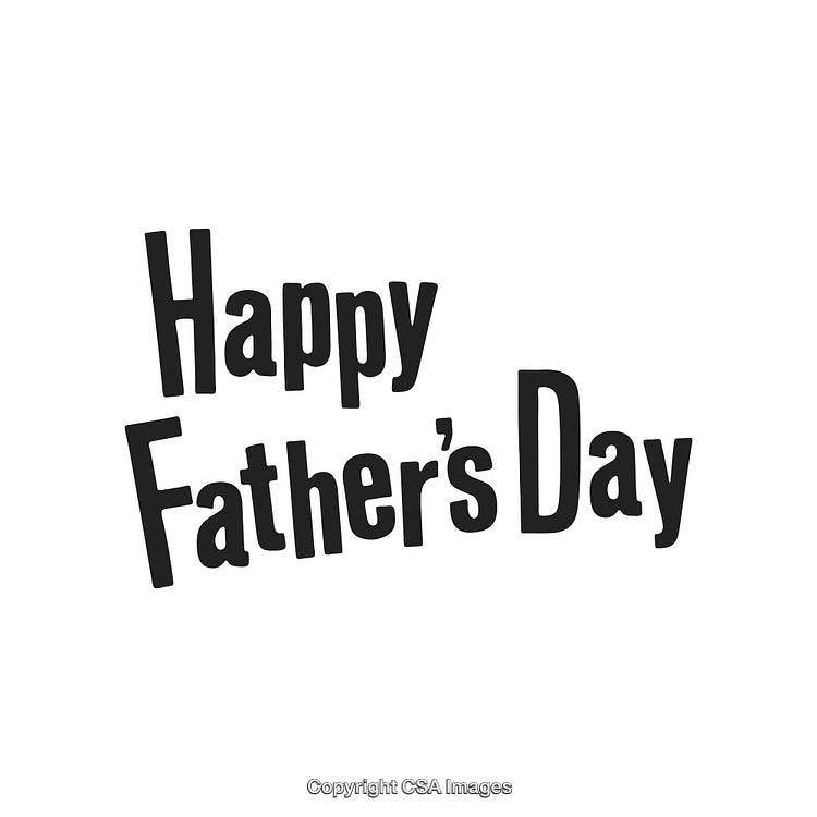 Happy Father's Day Text Design in Sleek Black Font on White Background